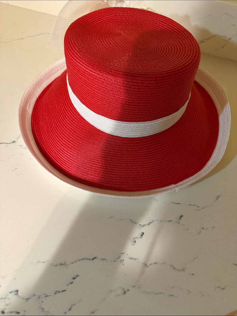 BETMAR NEW YORK HAT /RED WITH FLOWER - Picture 3 of 5
